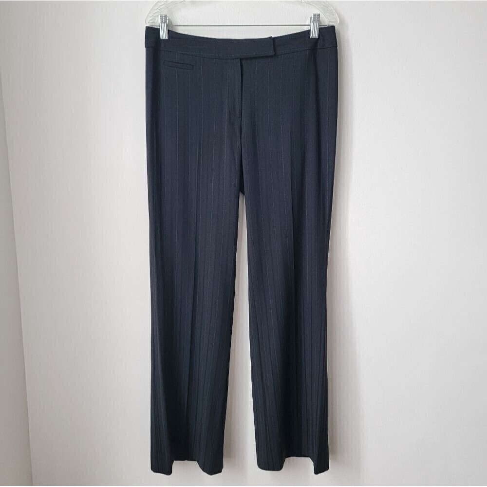 SEMANTIKS Pinstripe Dress Pants Straight Leg Black Size 8